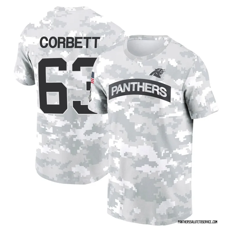 Men's Austin Corbett Carolina Panthers Camo Arctic 2024 Salute to Service Performance T-Shirt