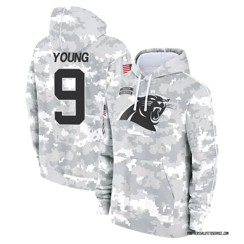Men's Bryce Young Carolina Panthers Camo Arctic 2024 Salute to Service Club Fleece Pullover Hoodie