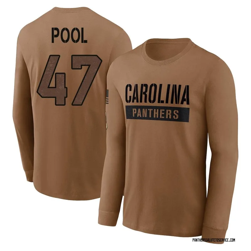 Men's Bumper Pool Carolina Panthers Brown 2023 Salute To Service Long Sleeve T-Shirt