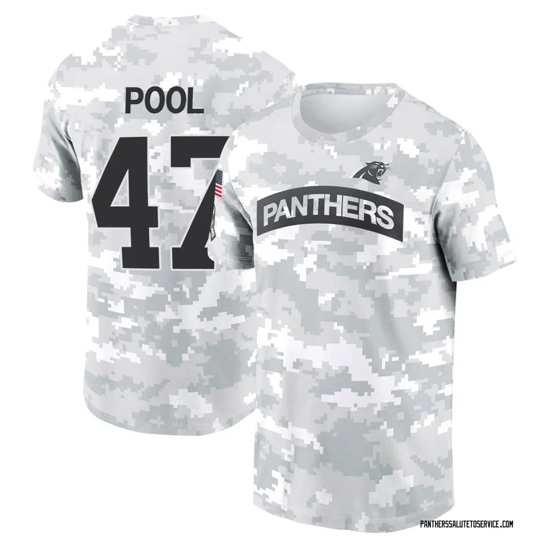 Men's Bumper Pool Carolina Panthers Camo Arctic 2024 Salute to Service Performance T-Shirt