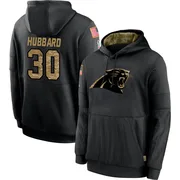 Men's Chuba Hubbard Carolina Panthers Black 2020 Salute to Service Sideline Performance Pullover Hoodie