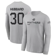 Men's Chuba Hubbard Carolina Panthers Gray 2024 Salute to Service Long Sleeve T-Shirt