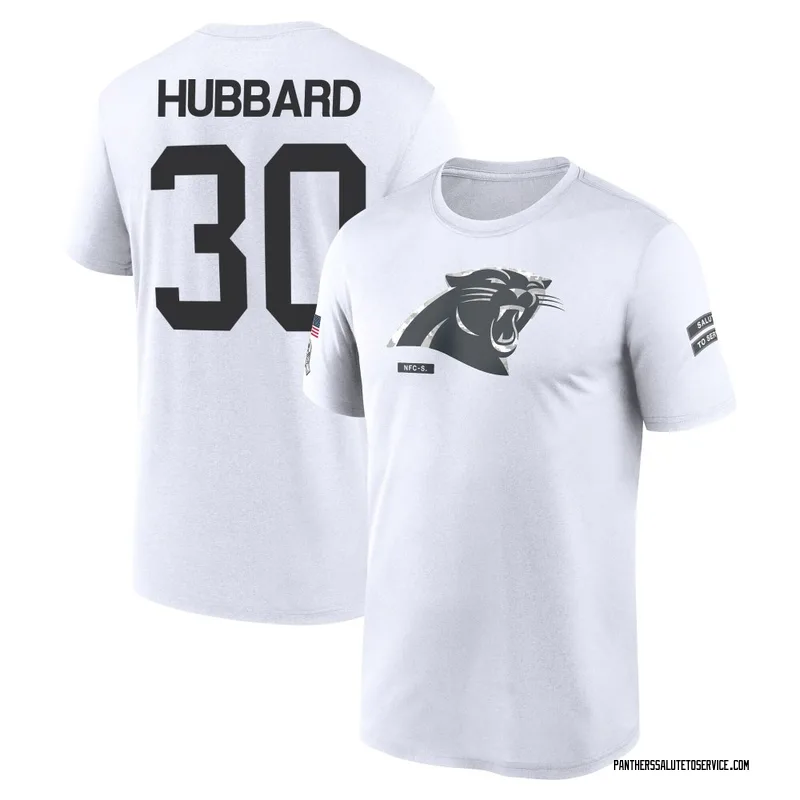 Men's Chuba Hubbard Carolina Panthers Legend White 2024 Salute to Service Performance T-Shirt