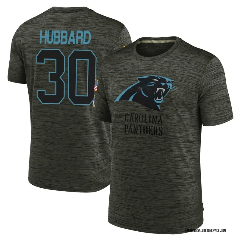 Men's Chuba Hubbard Carolina Panthers Olive 2025 Salute to Service Velocity T-Shirt