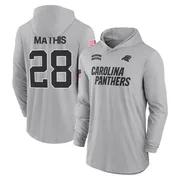 Men's Damarri Mathis Carolina Panthers Gray 2024 Salute to Service Lightweight Performance Long Sleeve Hooded T-Shirt