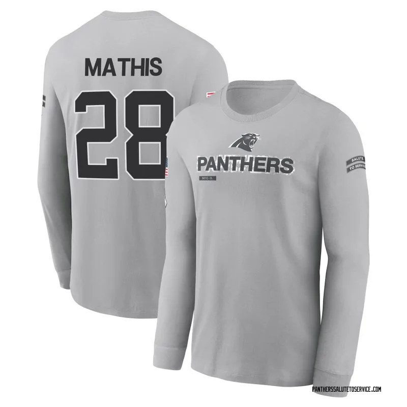 Men's Damarri Mathis Carolina Panthers Gray 2024 Salute to Service Long Sleeve T-Shirt