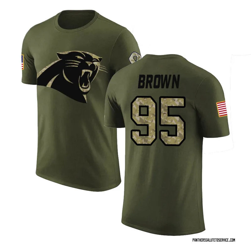 Men's Derrick Brown Carolina Panthers Legend Olive Salute to Service T-Shirt