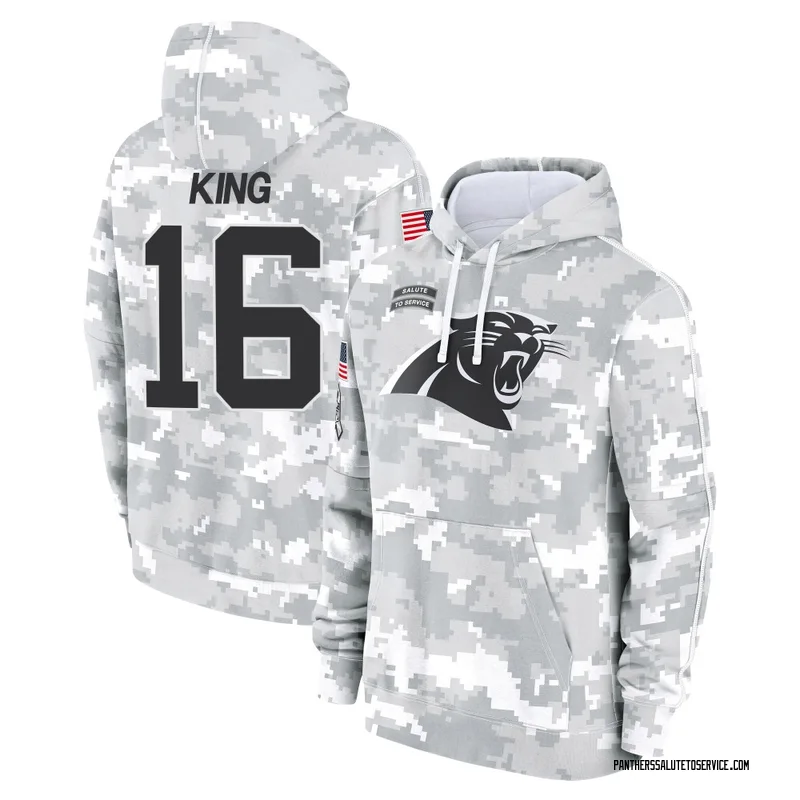 Men's Haynes King Carolina Panthers Camo Arctic 2024 Salute to Service Club Fleece Pullover Hoodie