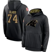 Men's Isaia Glass Carolina Panthers Black 2020 Salute to Service Sideline Performance Pullover Hoodie