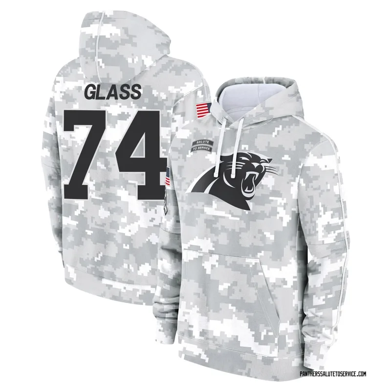 Men's Isaia Glass Carolina Panthers Camo Arctic 2024 Salute to Service Club Fleece Pullover Hoodie