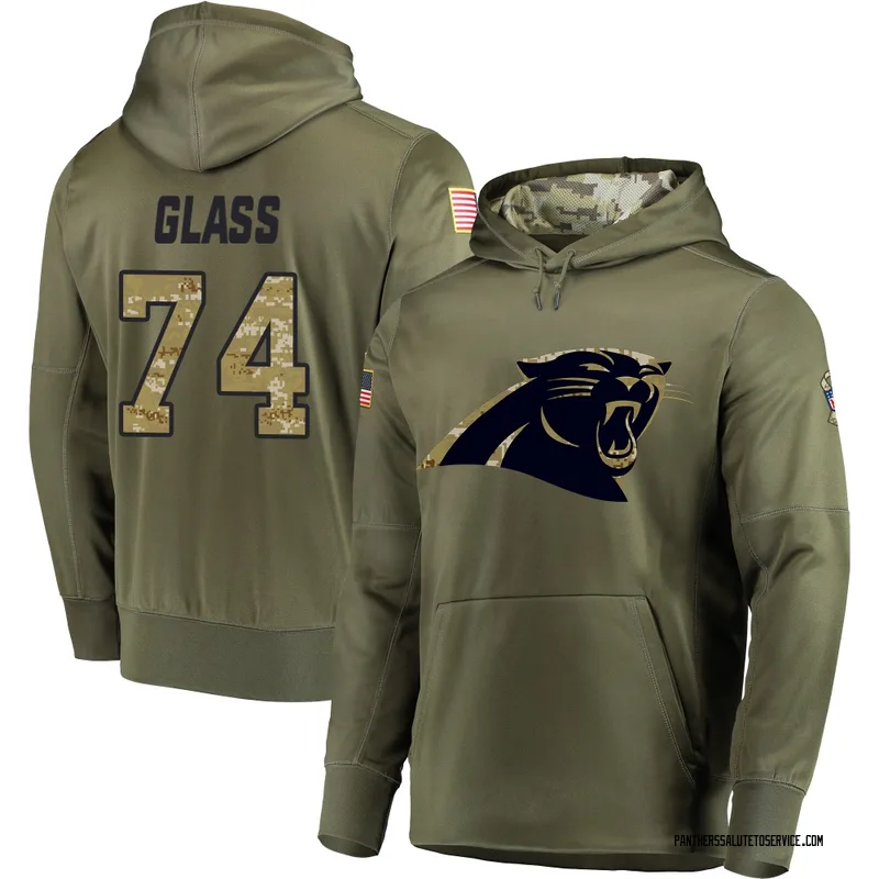 Men's Isaia Glass Carolina Panthers Olive Salute to Service Pullover Hoodie
