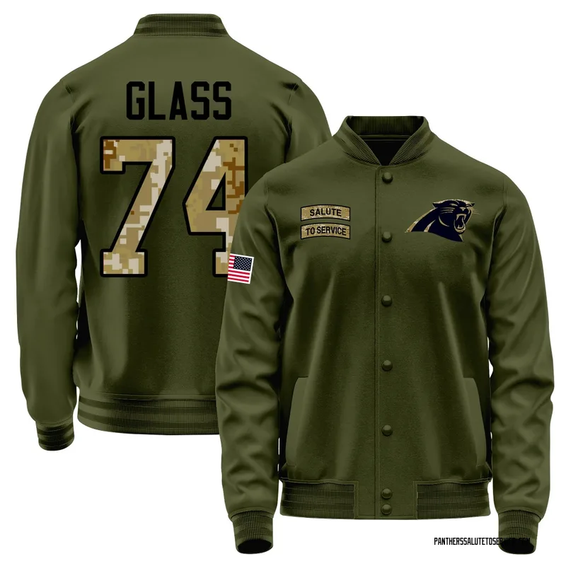 Men's Isaia Glass Carolina Panthers Olive Salute to Service Sideline Performance Jacket