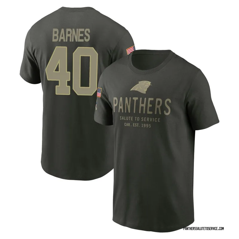 Men's Krys Barnes Carolina Panthers Green Forest/ 2025 Salute to Service Sideline Primary Edge T-Shirt