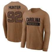 Men's Lee Hunter Carolina Panthers Brown 2023 Salute To Service Long Sleeve T-Shirt