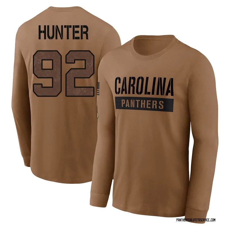 Men's Lee Hunter Carolina Panthers Brown 2023 Salute To Service Long Sleeve T-Shirt