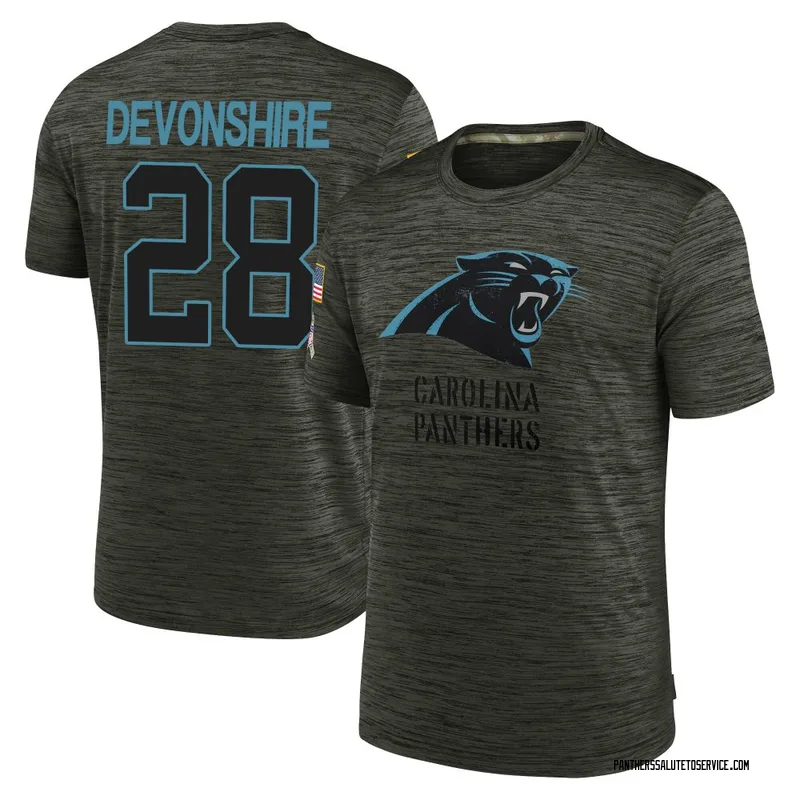 Men's M.J. Devonshire Carolina Panthers Olive 2025 Salute to Service Velocity T-Shirt