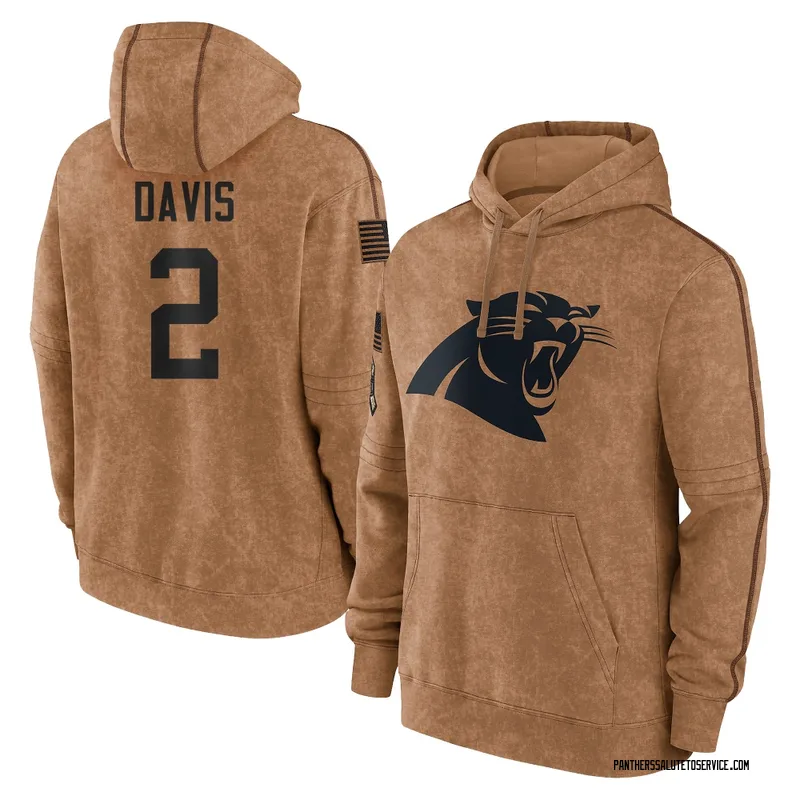 Men's Miles Davis Carolina Panthers Brown 2023 Salute To Service Club Pullover Hoodie