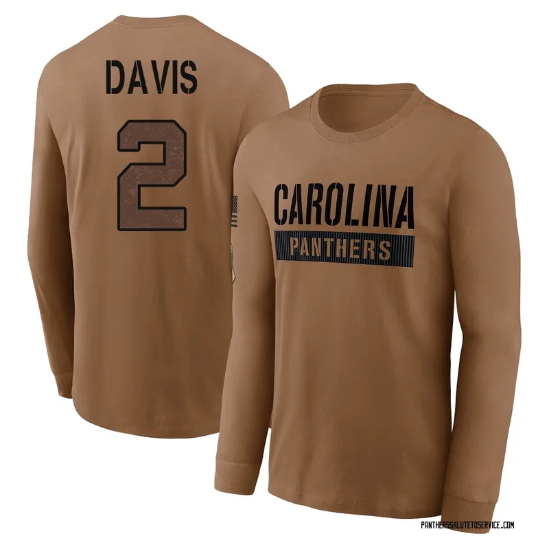 Men's Miles Davis Carolina Panthers Brown 2023 Salute To Service Long Sleeve T-Shirt