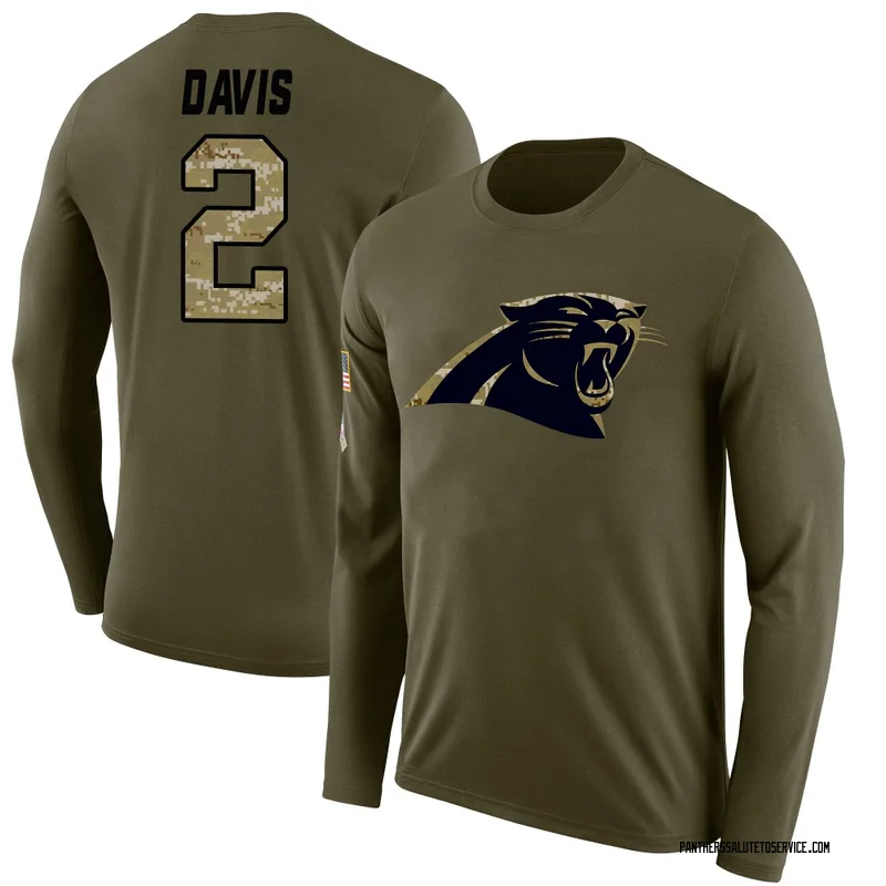 Men's Miles Davis Carolina Panthers Legend Olive Salute to Service Sideline Long Sleeve T-Shirt
