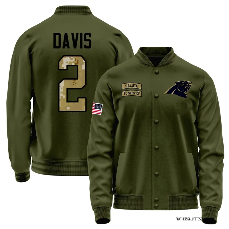 Men's Miles Davis Carolina Panthers Olive Salute to Service Sideline Performance Jacket