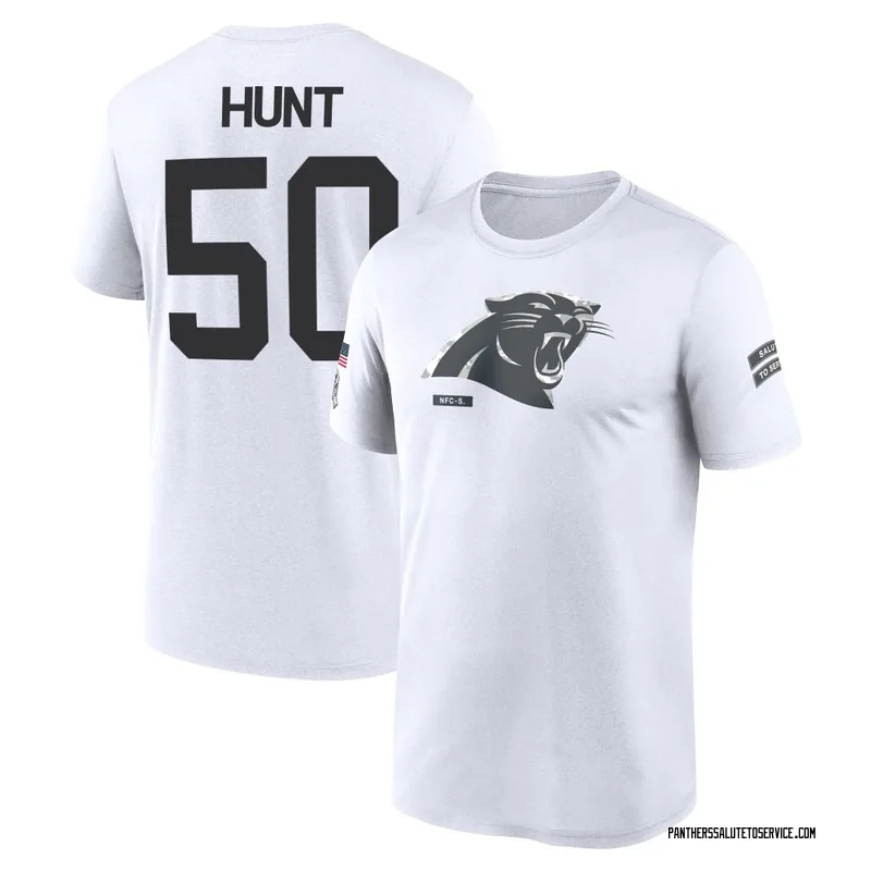 Men's Robert Hunt Carolina Panthers Legend White 2024 Salute to Service Performance T-Shirt