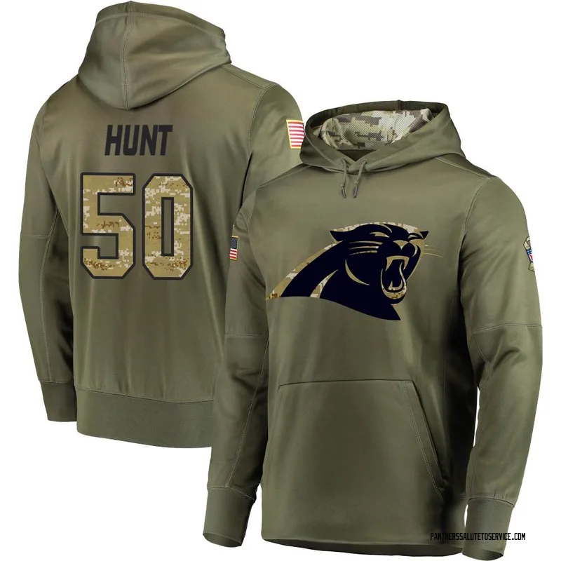 Men's Robert Hunt Carolina Panthers Olive Salute to Service Pullover Hoodie