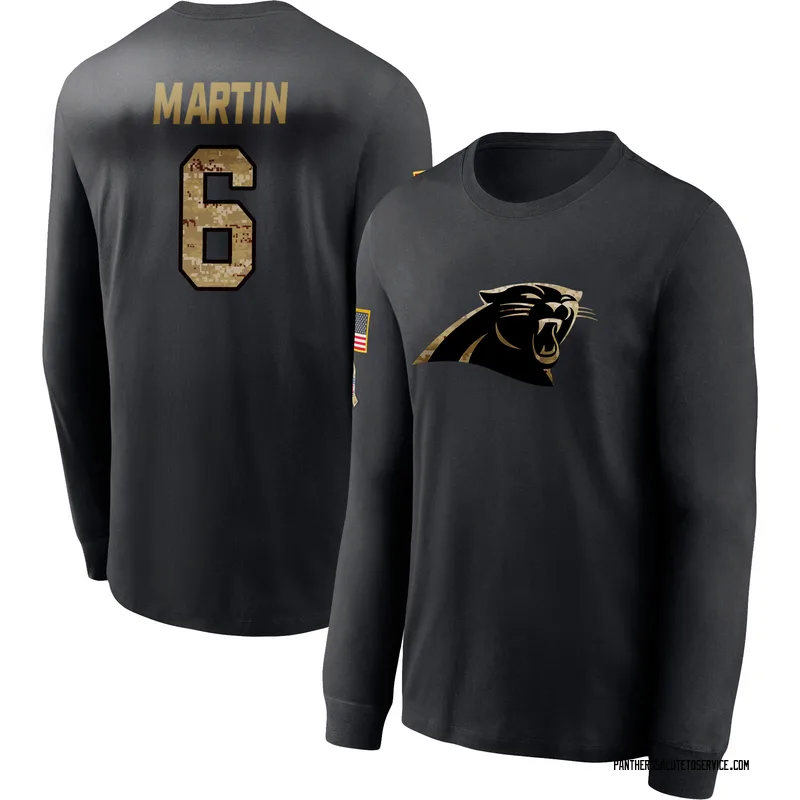 Men's Sam Martin Carolina Panthers Black 2020 Salute To Service Sideline Performance Long Sleeve T-Shirt