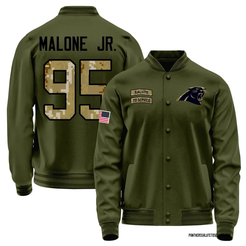 Men's Tywone Malone Jr. Carolina Panthers Olive Salute to Service Sideline Performance Jacket