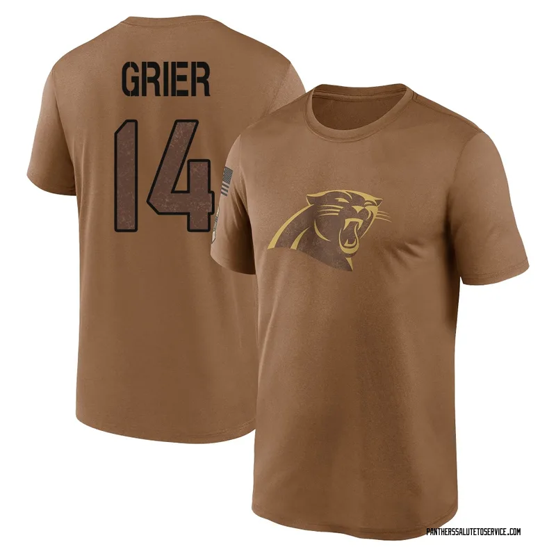 Men's Will Grier Carolina Panthers Legend Brown 2023 Salute To Service Performance T-Shirt