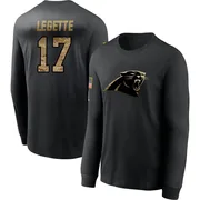 Men's Xavier Legette Carolina Panthers Black 2020 Salute To Service Sideline Performance Long Sleeve T-Shirt