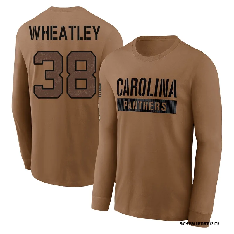 Men's Zakee Wheatley Carolina Panthers Brown 2023 Salute To Service Long Sleeve T-Shirt