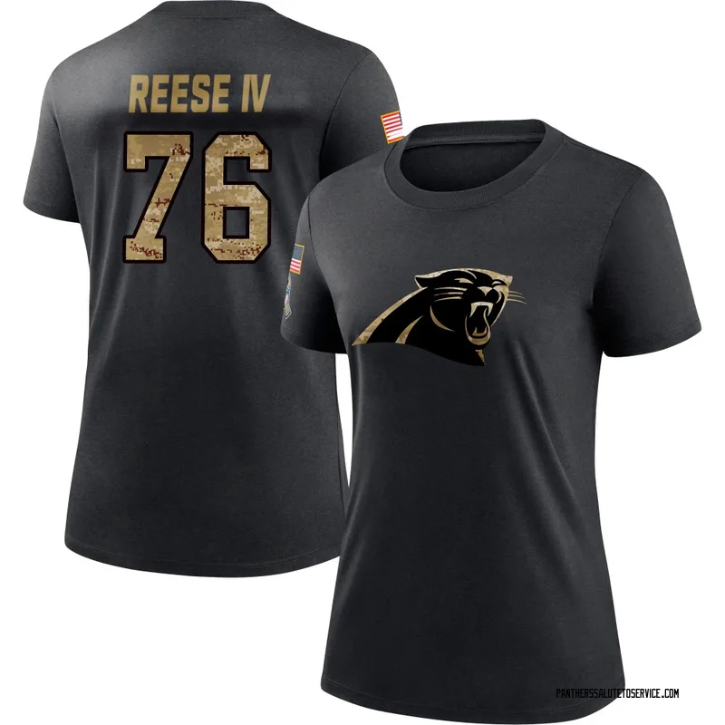 Women's Albert Reese IV Carolina Panthers Black 2020 Salute To Service Performance T-Shirt
