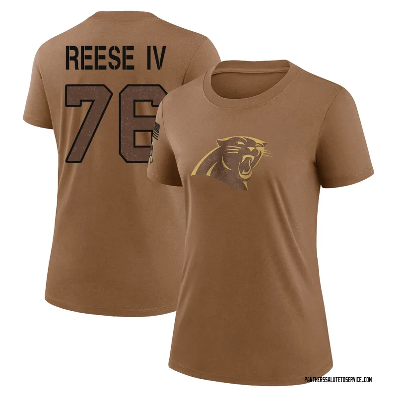 Women's Albert Reese IV Carolina Panthers Legend Brown 2023 Salute To Service Performance T-Shirt