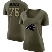 Women's Albert Reese IV Carolina Panthers Legend Olive Salute to Service Scoop Neck T-Shirt