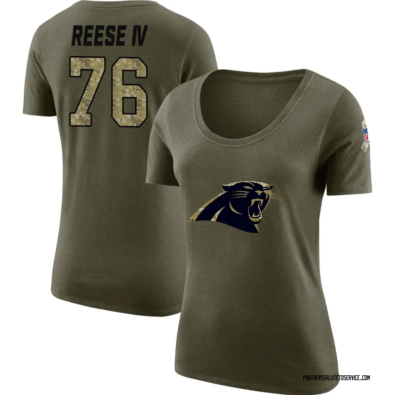 Women's Albert Reese IV Carolina Panthers Legend Olive Salute to Service Scoop Neck T-Shirt