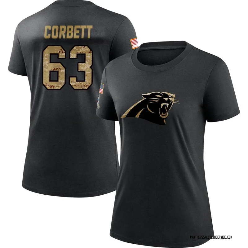 Women's Austin Corbett Carolina Panthers Black 2020 Salute To Service Performance T-Shirt