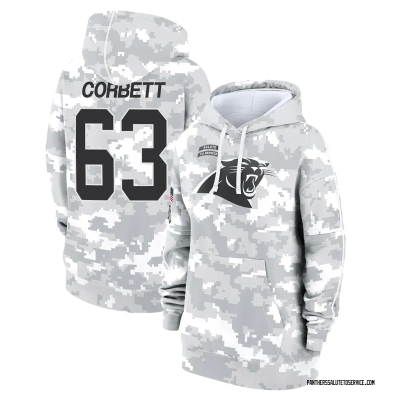 Women's Austin Corbett Carolina Panthers Camo Arctic 2024 Salute to Service Club Fleece Pullover Hoodie