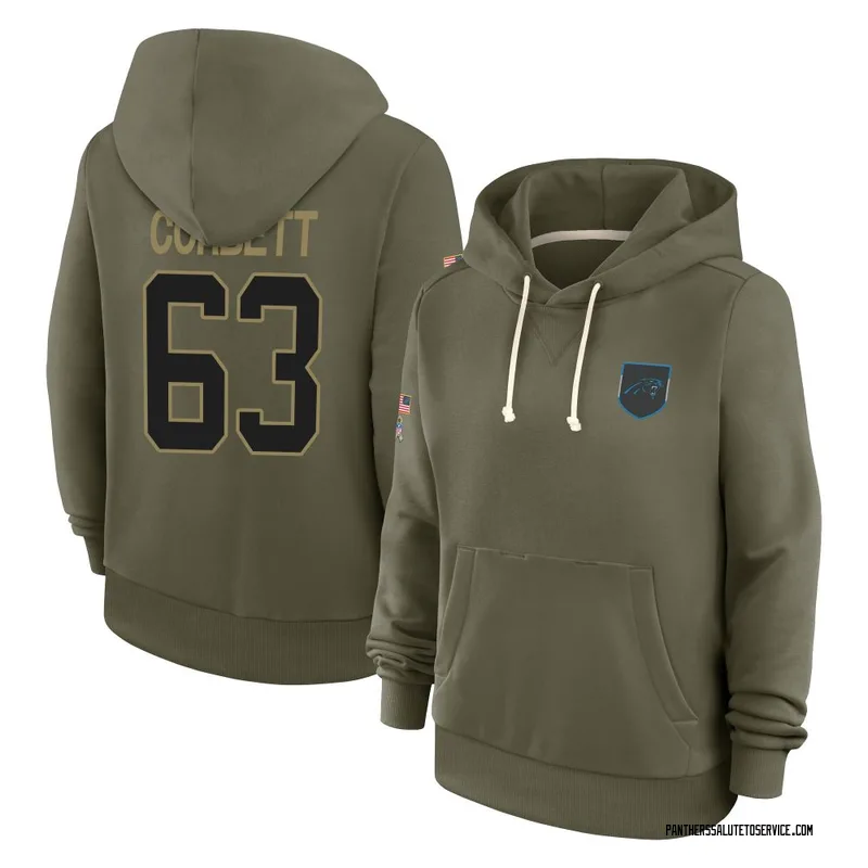 Women's Austin Corbett Carolina Panthers Olive 2025 Salute to Service Hoodie