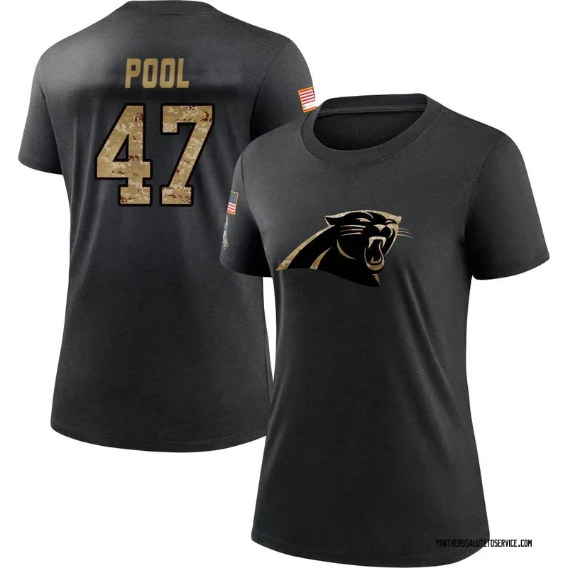 Women's Bumper Pool Carolina Panthers Black 2020 Salute To Service Performance T-Shirt
