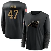 Women's Bumper Pool Carolina Panthers Black 2020 Salute To Service Sideline Performance Long Sleeve T-Shirt