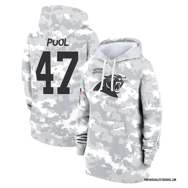 Women's Bumper Pool Carolina Panthers Camo Arctic 2024 Salute to Service Club Fleece Pullover Hoodie