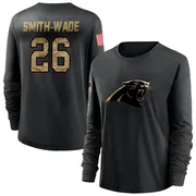 Women's Chau Smith-Wade Carolina Panthers Black 2020 Salute To Service Sideline Performance Long Sleeve T-Shirt