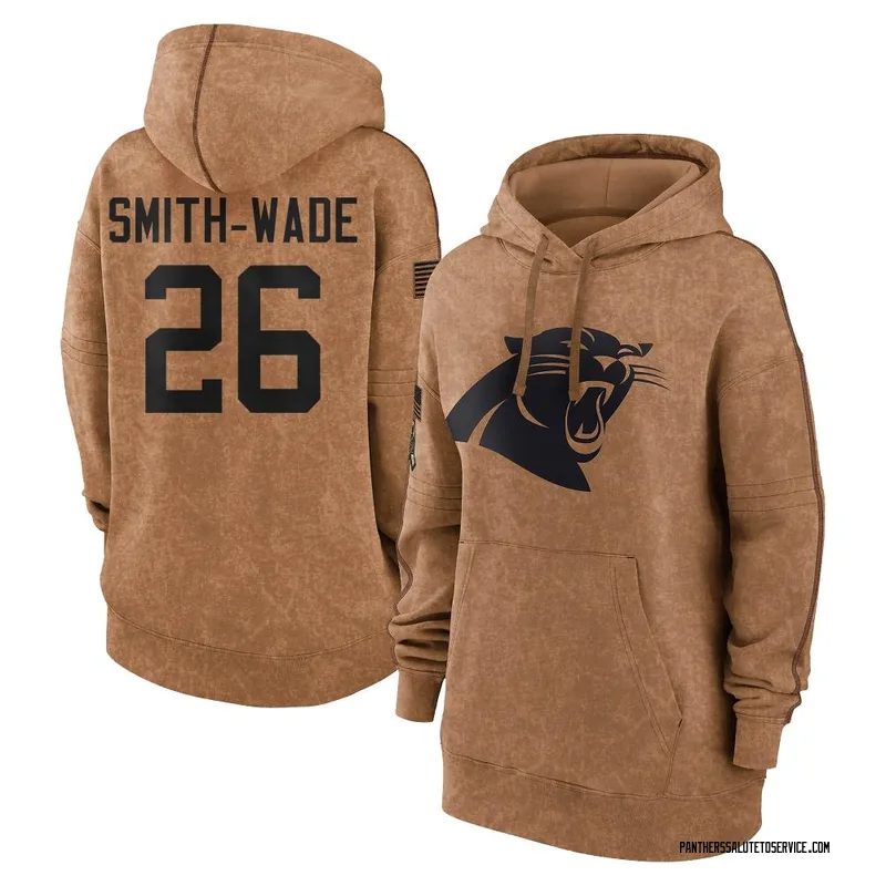 Women's Chau Smith-Wade Carolina Panthers Brown 2023 Salute To Service Pullover Hoodie