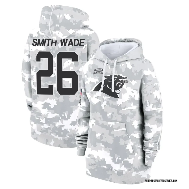 Women's Chau Smith-Wade Carolina Panthers Camo Arctic 2024 Salute to Service Club Fleece Pullover Hoodie