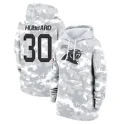 Women's Chuba Hubbard Carolina Panthers Camo Arctic 2024 Salute to Service Club Fleece Pullover Hoodie