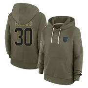 Women's Chuba Hubbard Carolina Panthers Olive 2025 Salute to Service Hoodie