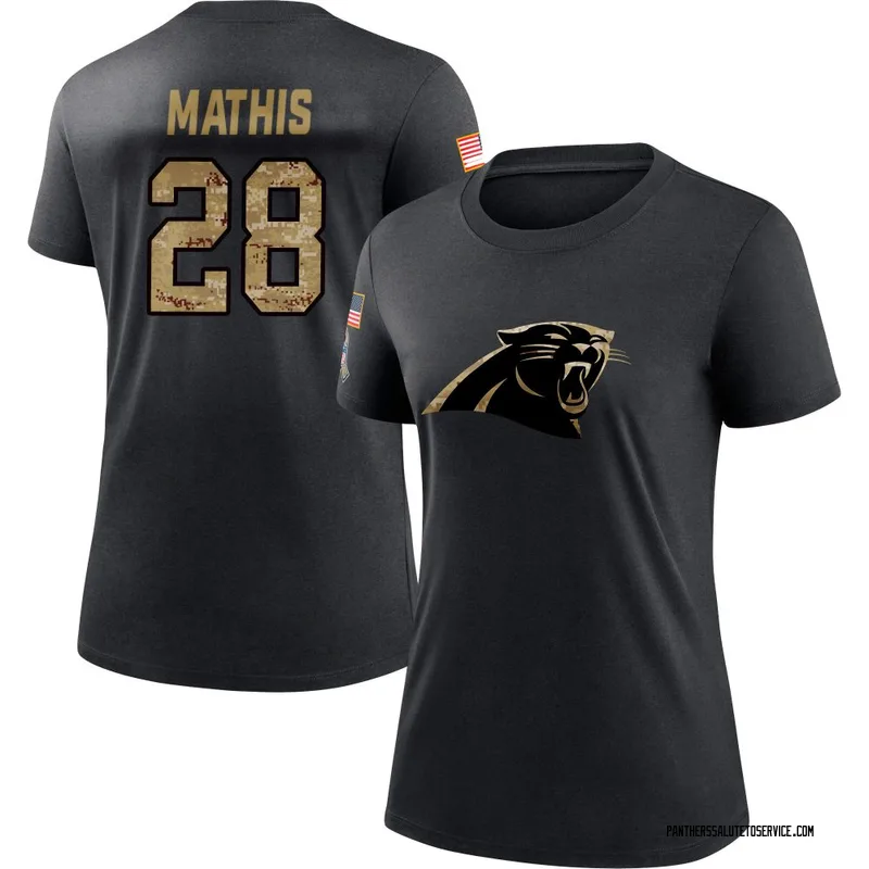 Women's Damarri Mathis Carolina Panthers Black 2020 Salute To Service Performance T-Shirt