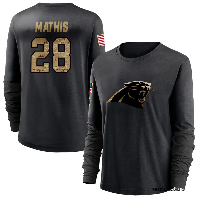 Women's Damarri Mathis Carolina Panthers Black 2020 Salute To Service Sideline Performance Long Sleeve T-Shirt