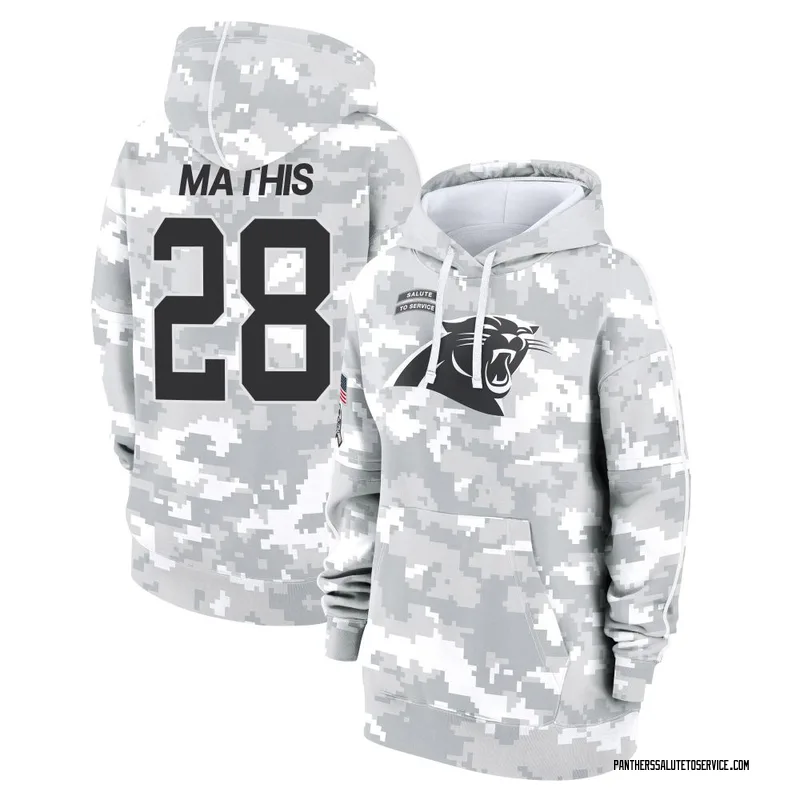 Women's Damarri Mathis Carolina Panthers Camo Arctic 2024 Salute to Service Club Fleece Pullover Hoodie