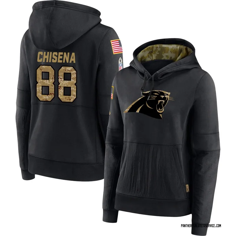 Women's Dan Chisena Carolina Panthers Black 2020 Salute to Service Sideline Performance Pullover Hoodie